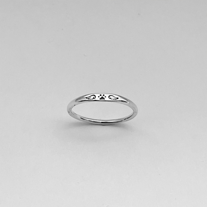 FOR MEMORIAL - My Four-legged Angel is Always Near By Tiny Paw With Wings Ring