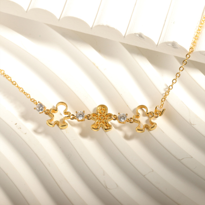 For Friend -Our Friendship Means The World To Me Gingerbread Man Bracelet