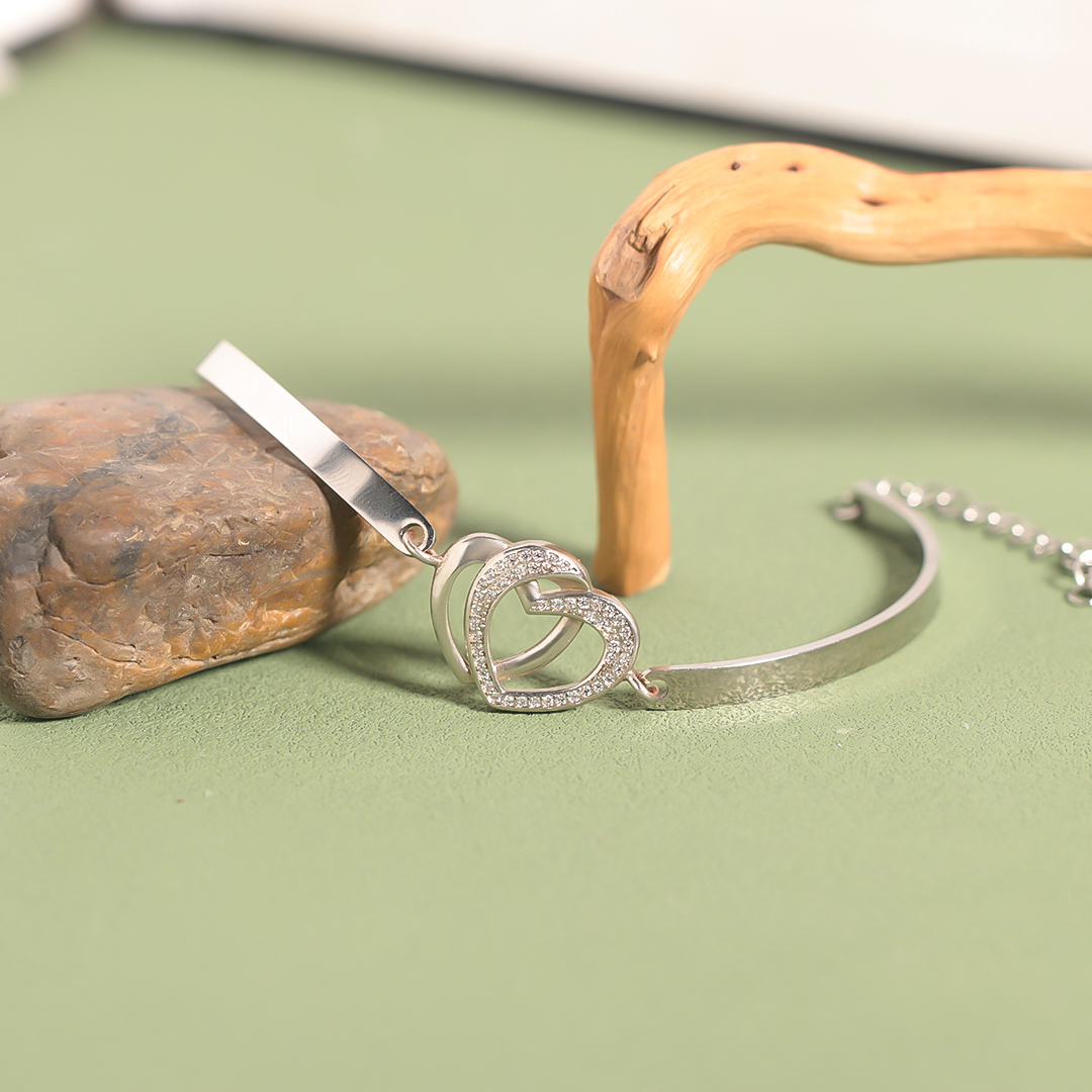 For Mother -Souls Intertwined Double Heart Bracelet