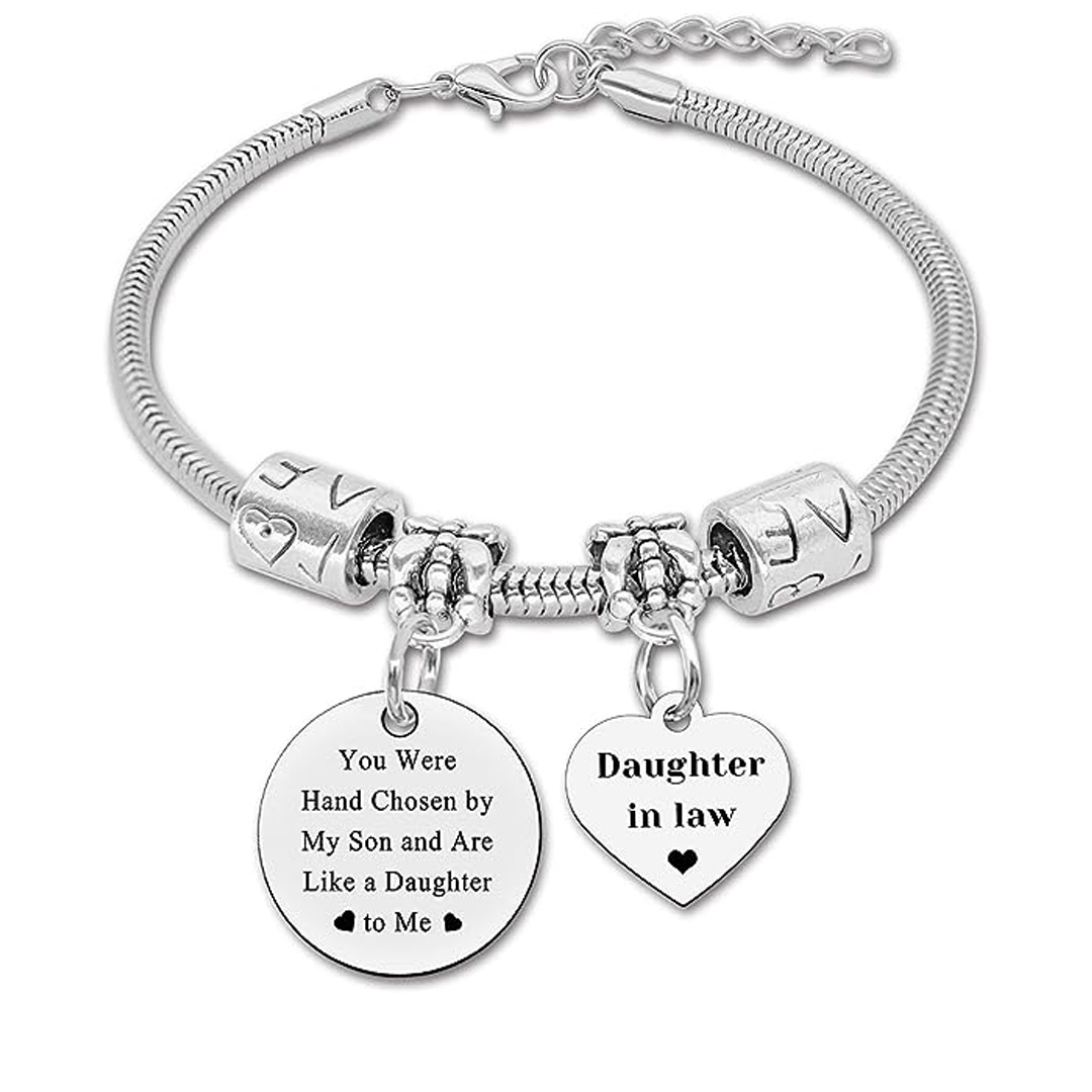 For Daughter-In-Law - You Are Also My Daughter-In-Heart Pendant Bracelet