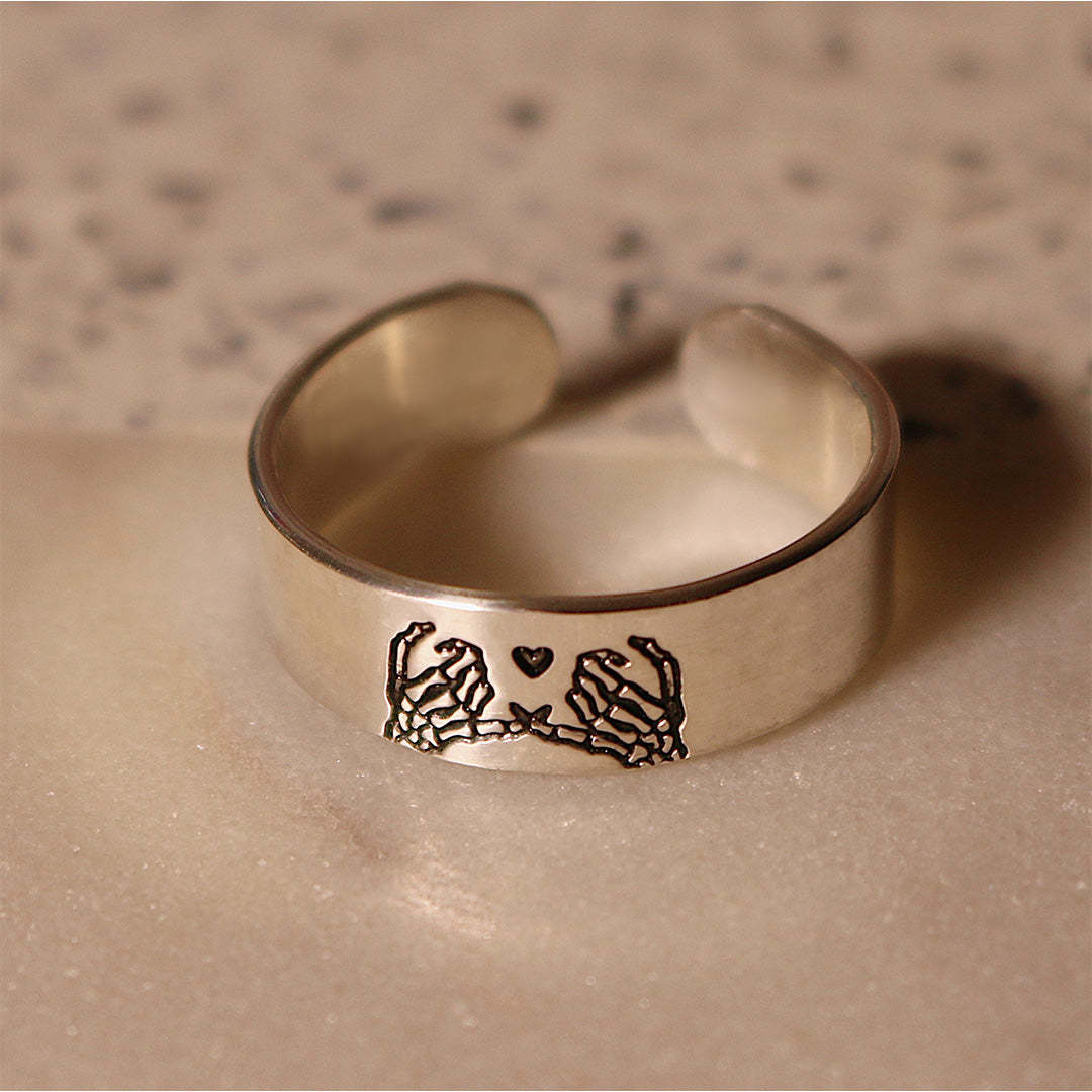 For Friend - S925 Ride or Die Skeleton Pinky Promise Ring