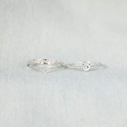 For Granddaughter - S925 Always Keep Me In Your Heart, For You Are Always In Mine Layered Heart Ring
