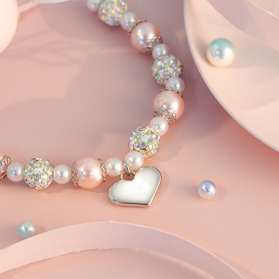 For Granddaughter - Grandmother And Granddaughter A Link That Can Never Be Undone Heart-shaped Pendant Pearl Bracelet