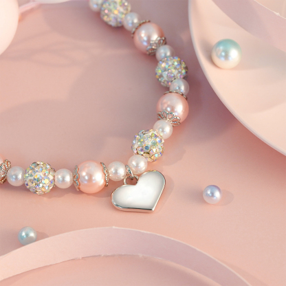For Granddaughter - Grandmother And Granddaughter A Link That Can Never Be Undone Heart-shaped Pendant Pearl Bracelet