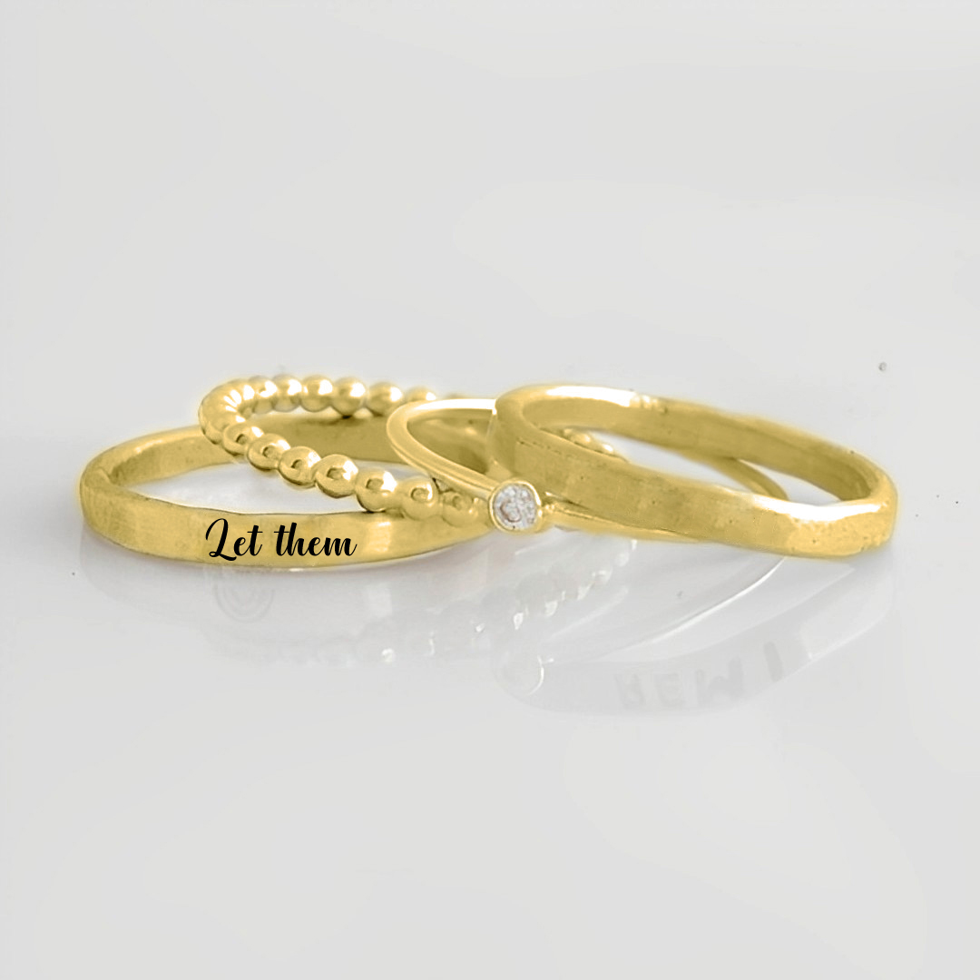 S925 Let Them Stacked Ring - 4 Rings Set