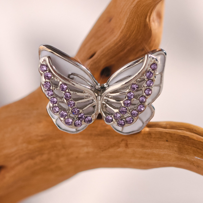 For Memorial - Name Customized Diamond Butterfly Ring