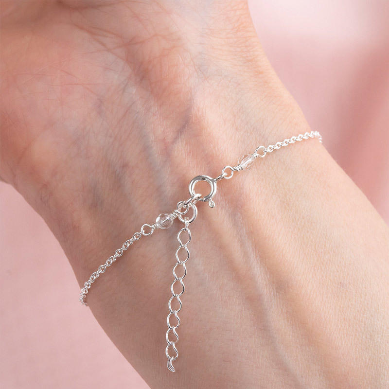 Mother and Daughter Forever Linked Together Double Heart Birthstone Bracelet