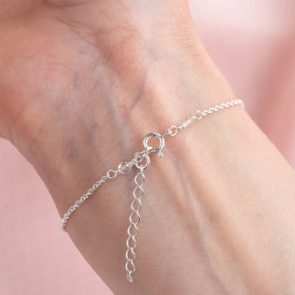 Mother and Daughter Forever Linked Together Double Heart Birthstone Bracelet