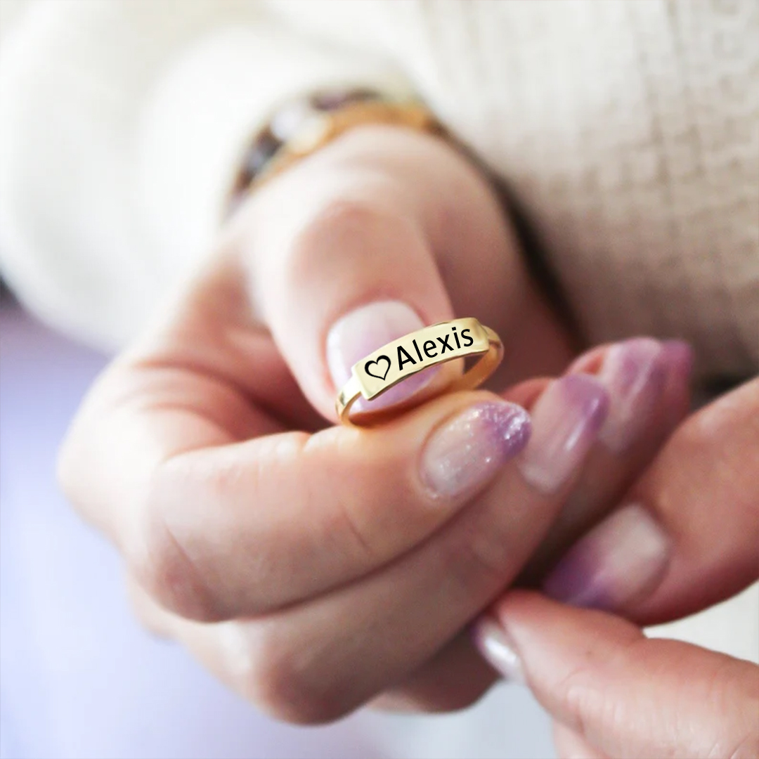 For Memory - Custom Delicate Dainty Bar Ring