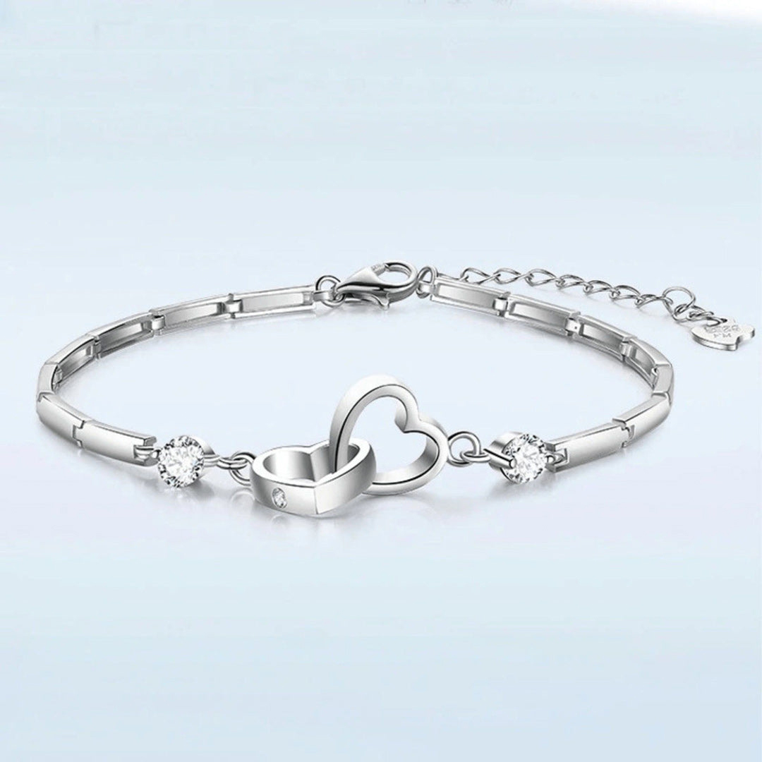 For Love -  S925 My Heart Is Always Next To Yours Heart To Heart Bracelet
