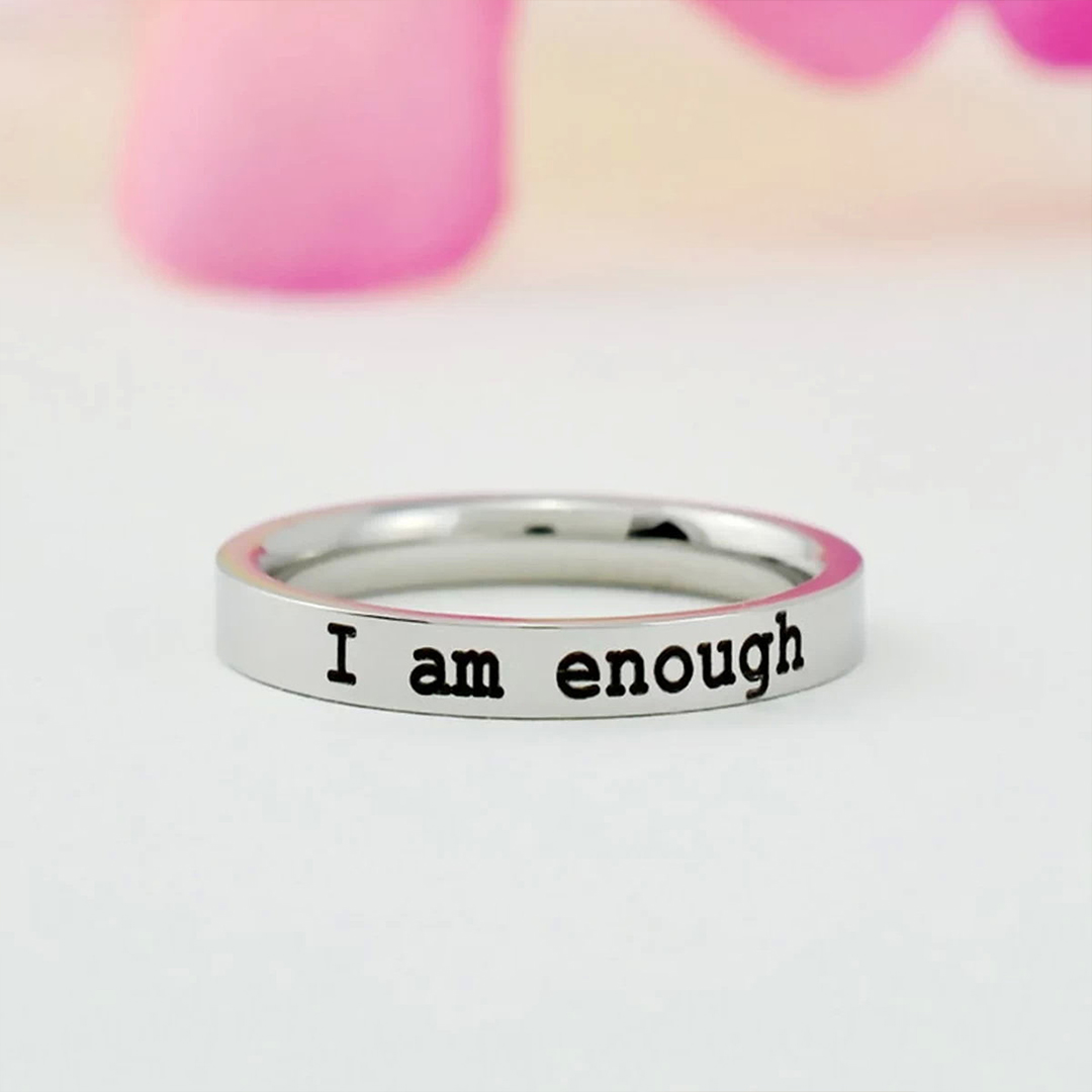 For Self - I Am Deserving Of Everything good Engraved Dainty Ring