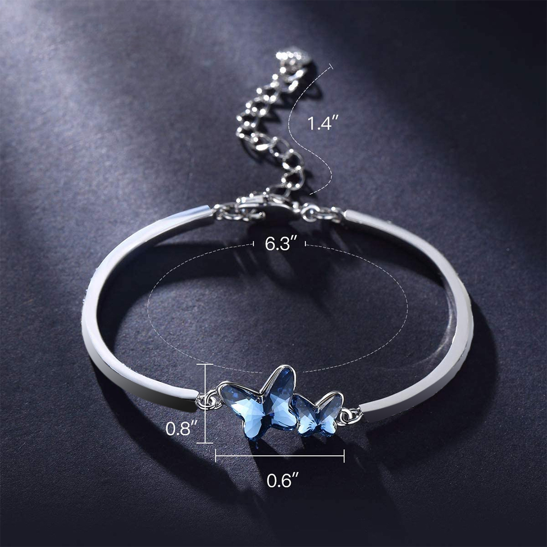 All You Have To Do Is Fly Blue Butterfly Crystal Bracelet