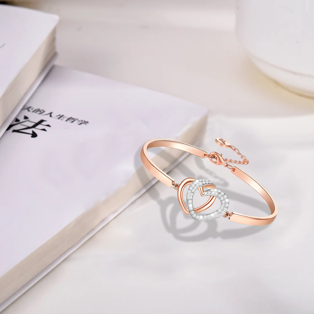 For Bonus Daughter - Double Heart Three-section Bracelet