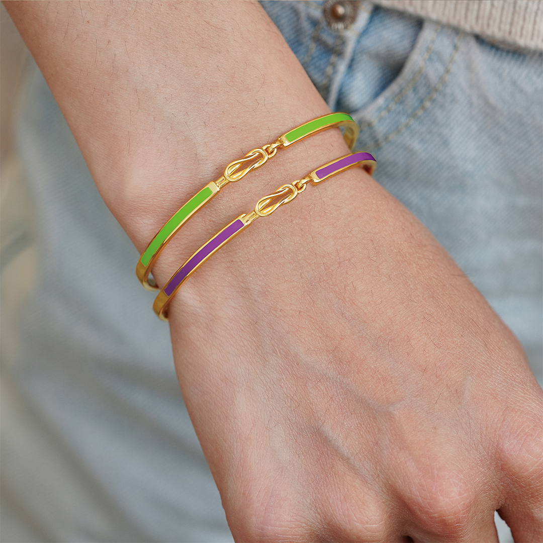 Mom & Daughter Forever Linked Enamel Knot Bracelet