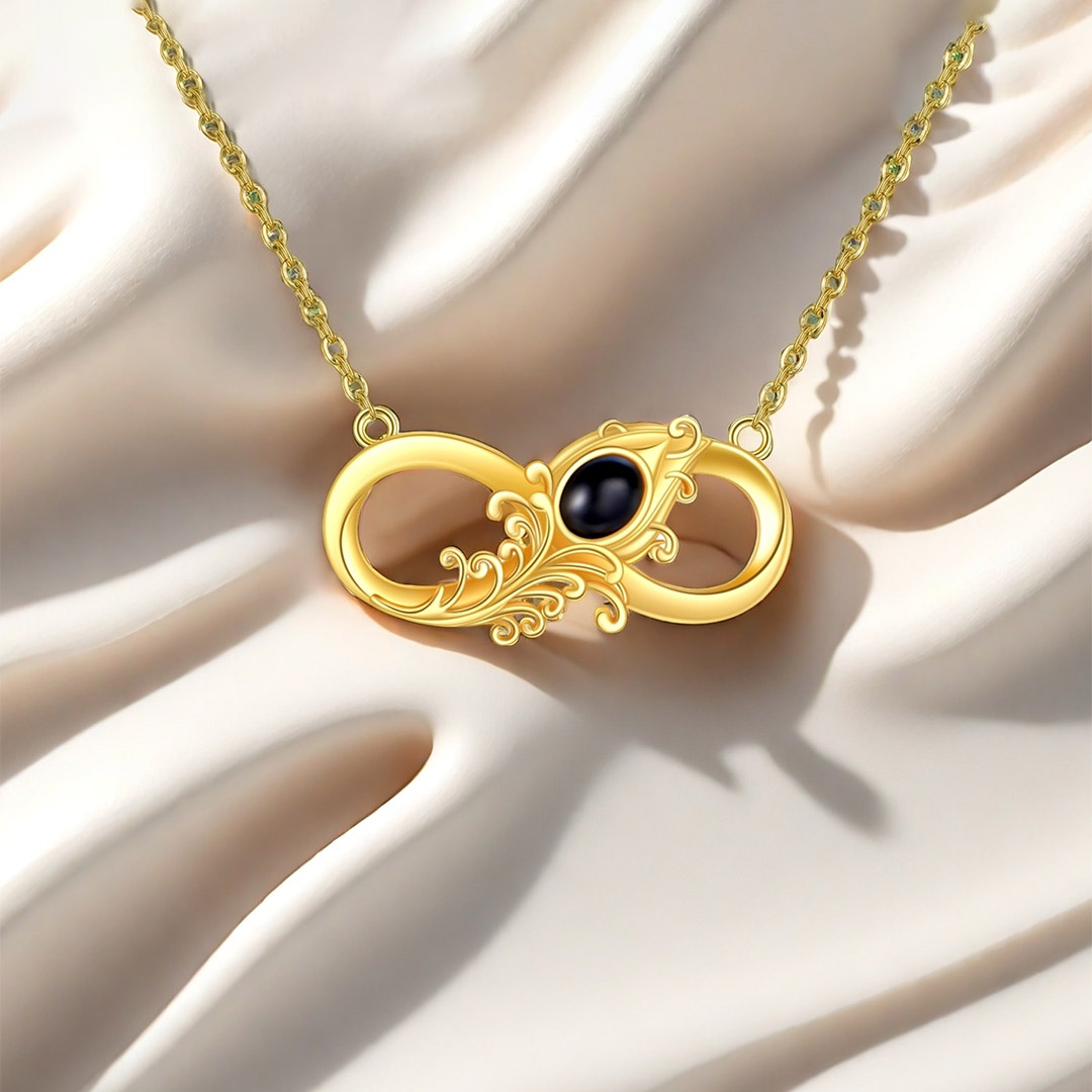 Guardian Angel Infinity Feather Necklace