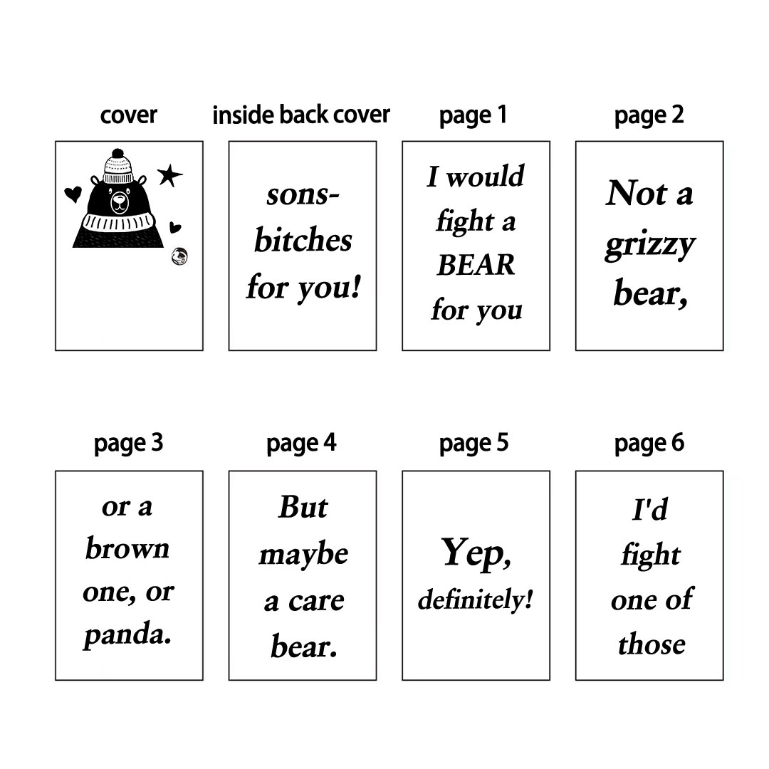 For Friends - I would fight a bear for you Book Necklace