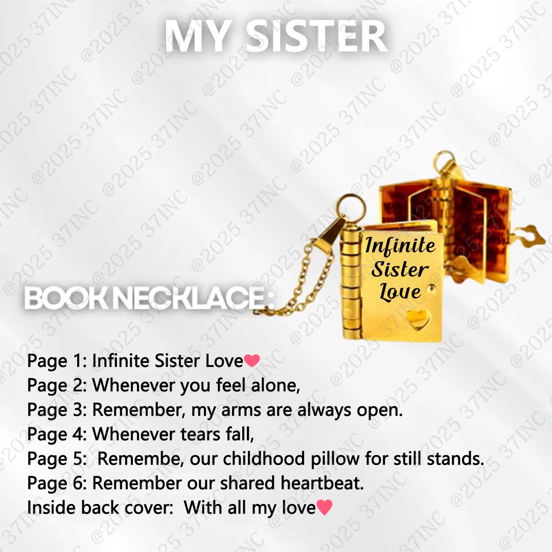 For Sisters- Infinite Sister Love Book Necklace