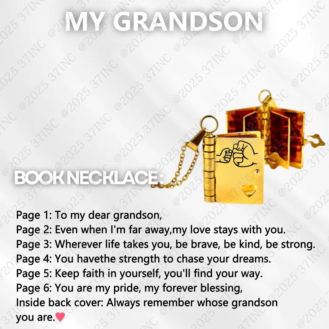 For Grandkids - My Love Stays With You Book Necklace