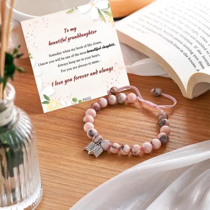 For Granddaughter - I love you forever and always Book Beaded Bracelet