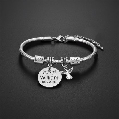 Personalized Angel Memorial Bracelet