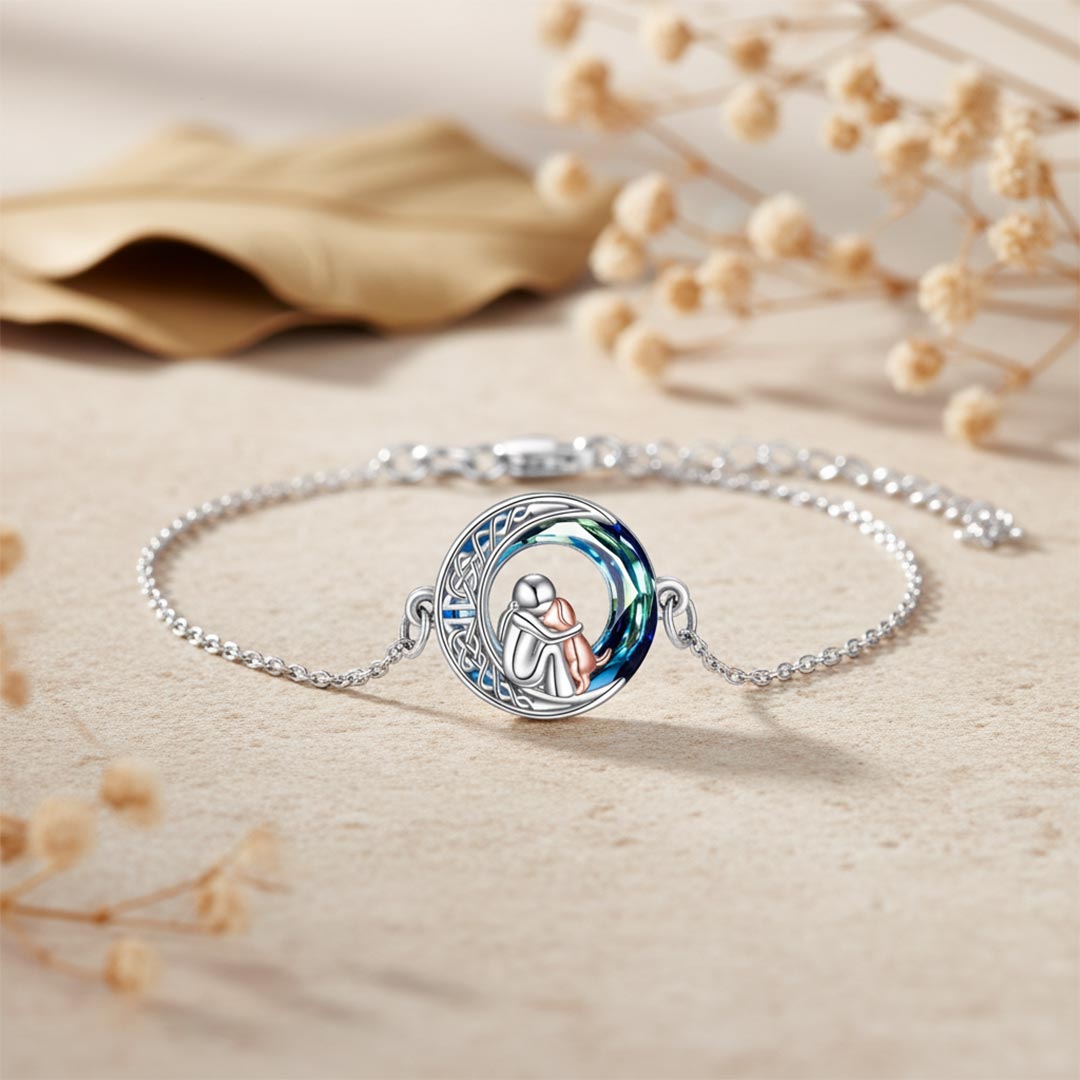 A Girl And Her Dog Circle Crystal Bracelet