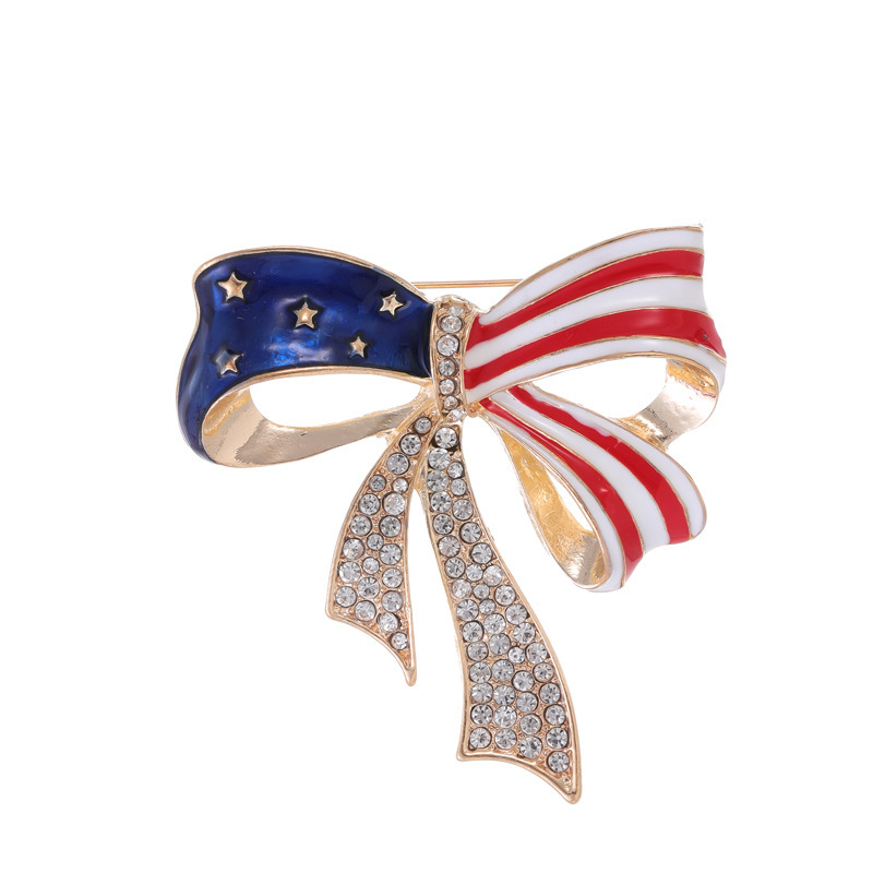 Bow Knot US Flag Pin