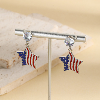 US Flag Star Earrings