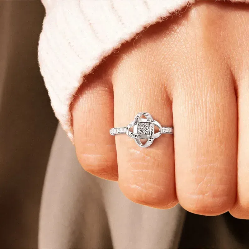 For Mother - S925 Custom Name Knot Ring