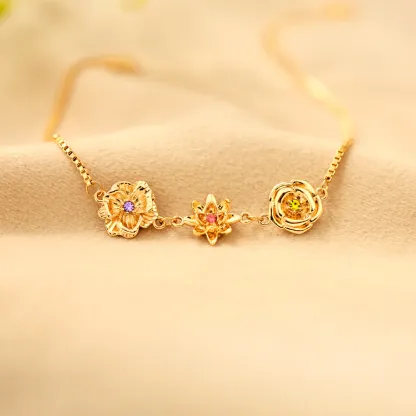 1-10 THREE-DIMENSIONAL BIRTH FLOWERS BRACELET