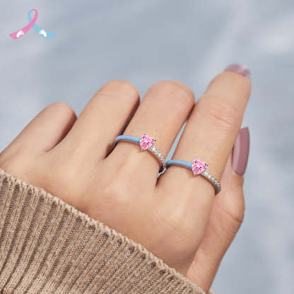 Mama Of An Angel Pink Heart Ring