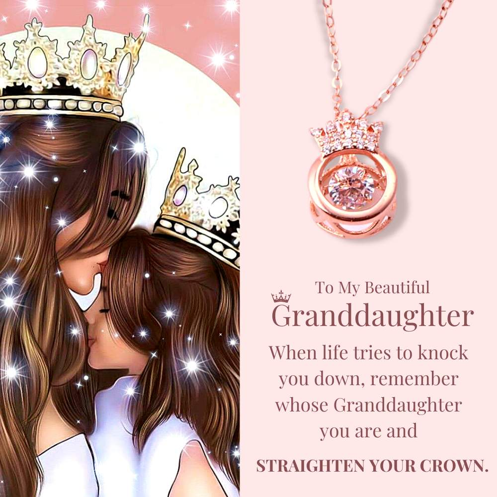 For Granddaughter - S925 Straighten Your Crown Sparkling Dance Necklace