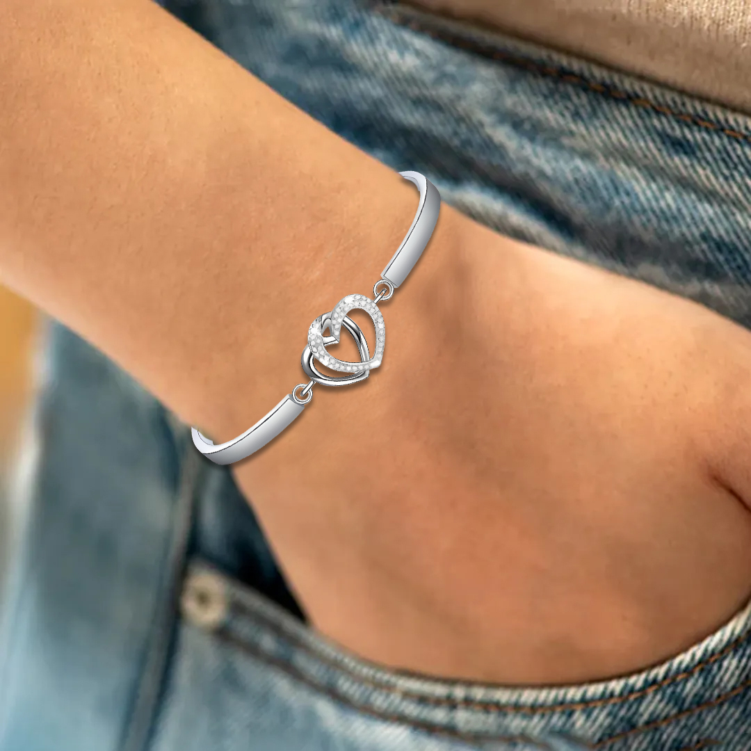 For Bonus Daughter - Double Heart Three-section Bracelet