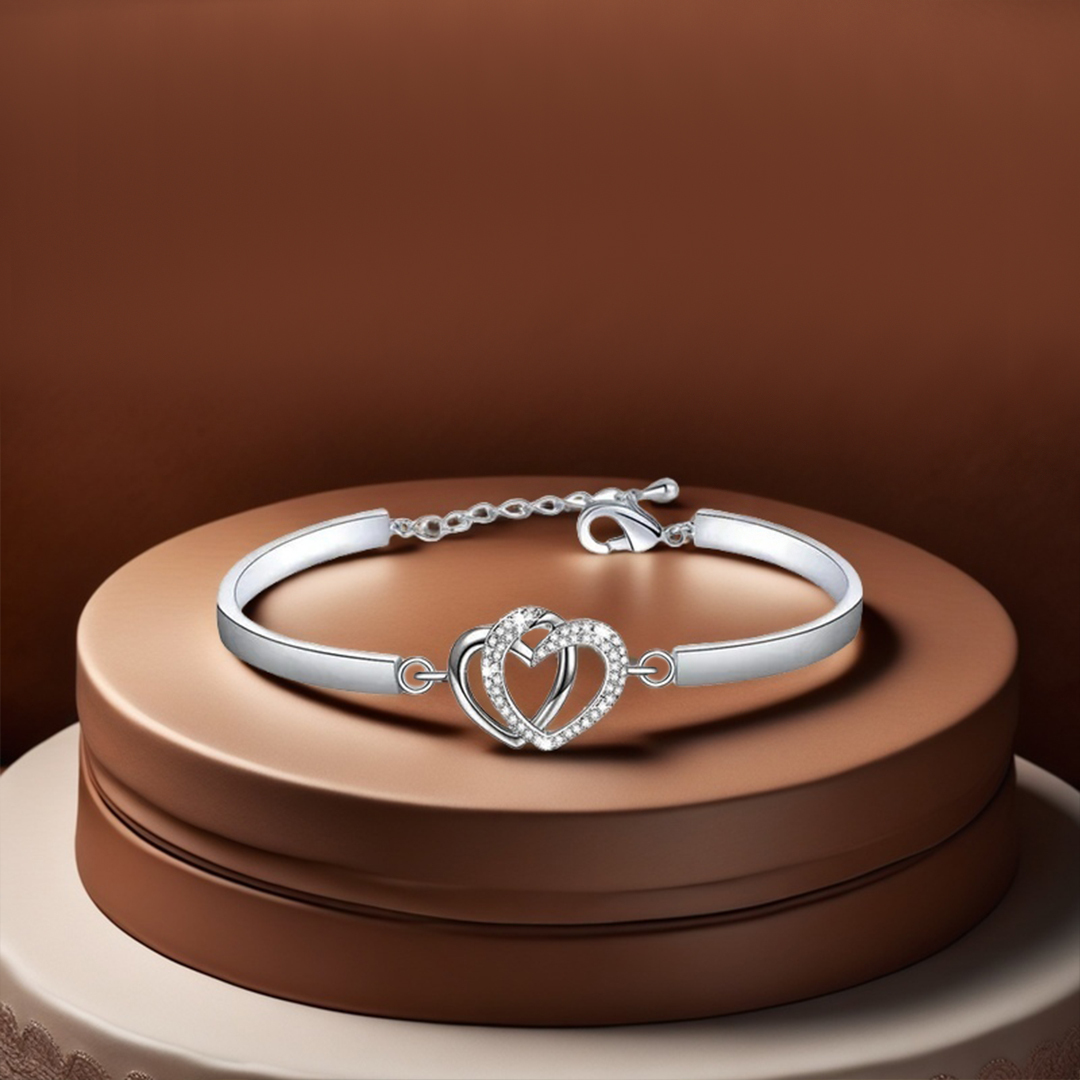 For Granddaughter - I Love You Forever And Always Double Heart Bracelet