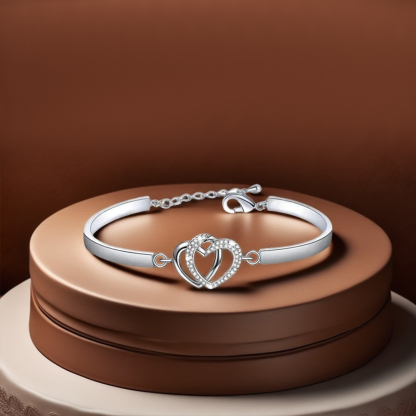 For Granddaughter - I Love You Forever And Always Double Heart Bracelet