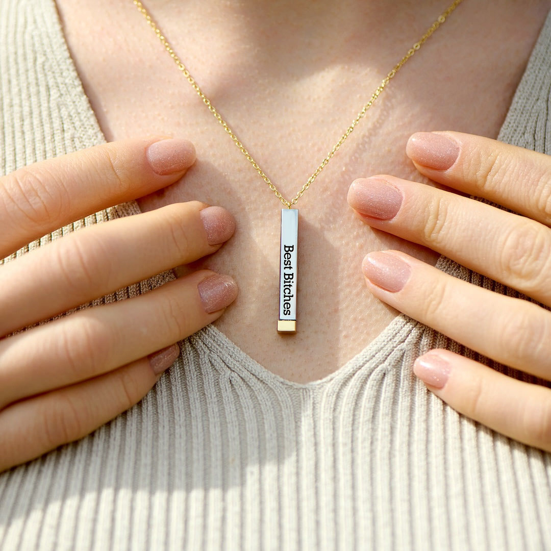 For Friend - Best Bitches Mantra Necklace