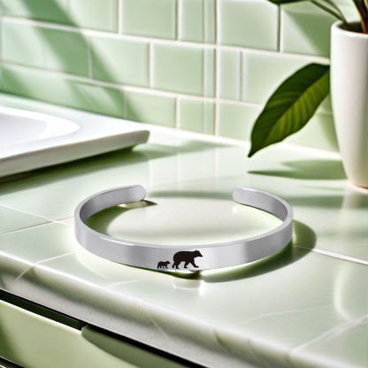 Mama's Valentine Mama Bear Cuff Bracelet