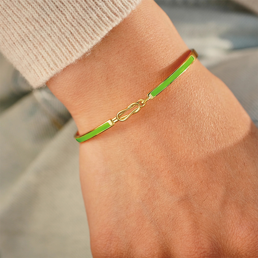 Mom & Daughter Forever Linked Enamel Knot Bracelet