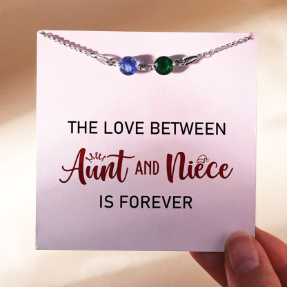 Aunt and Niece Forever Linked Together Custom Birthstones Bracelet