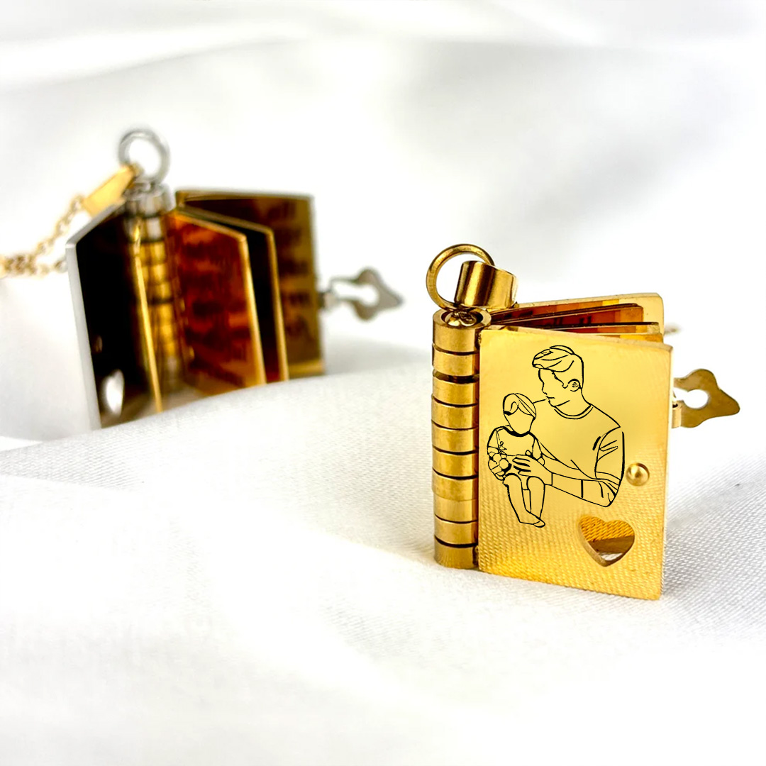 My Dad Book Necklace