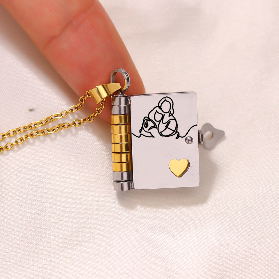 Grandmother And Granddaughter A Link That Can Never Be Undone Book Necklace
