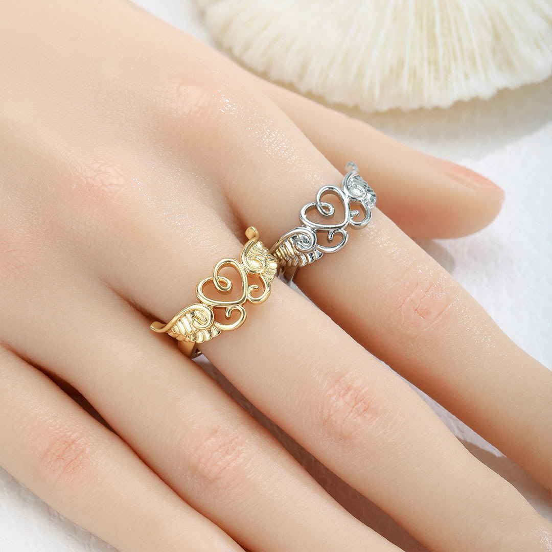 I Am Not A Widow Heart Wings Open Ring