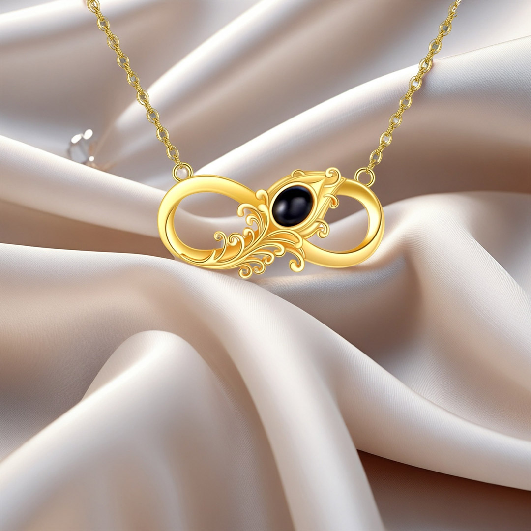 Guardian Angel Infinity Feather Necklace