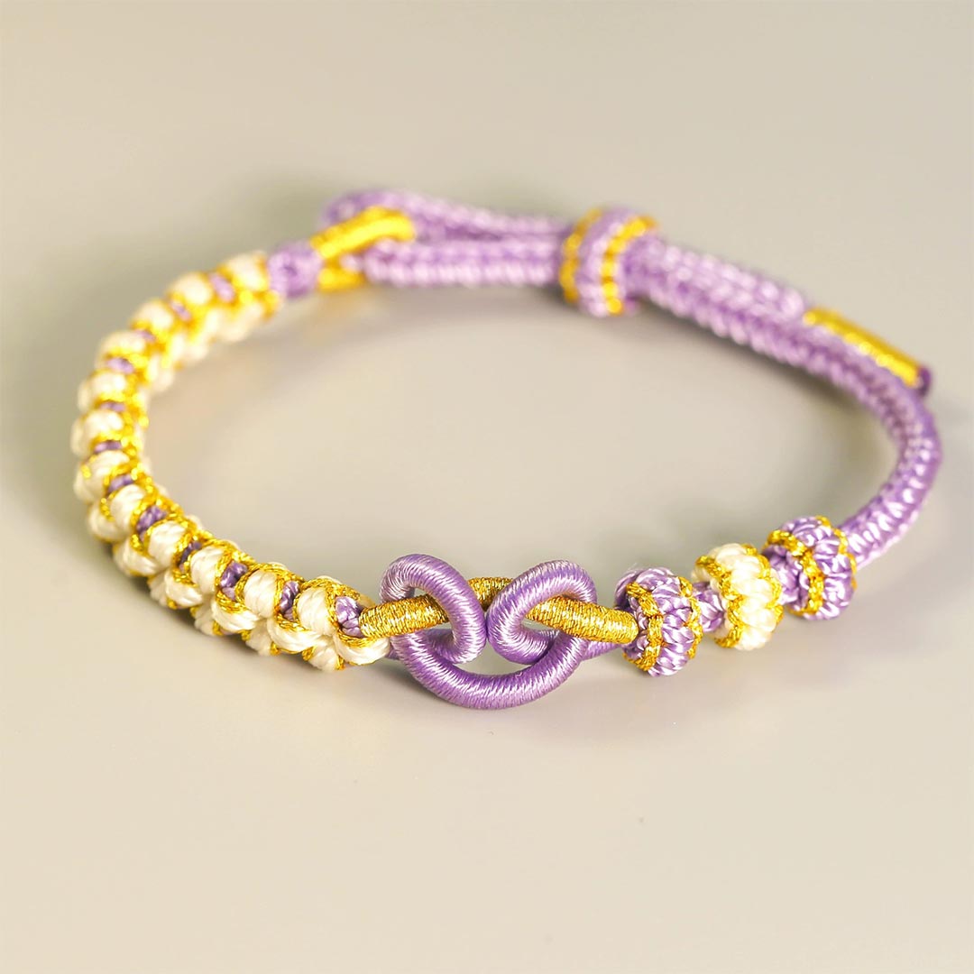 For Granddaughter - A Link That Can Never Be Undone Peach Blossom Knot Bracelet