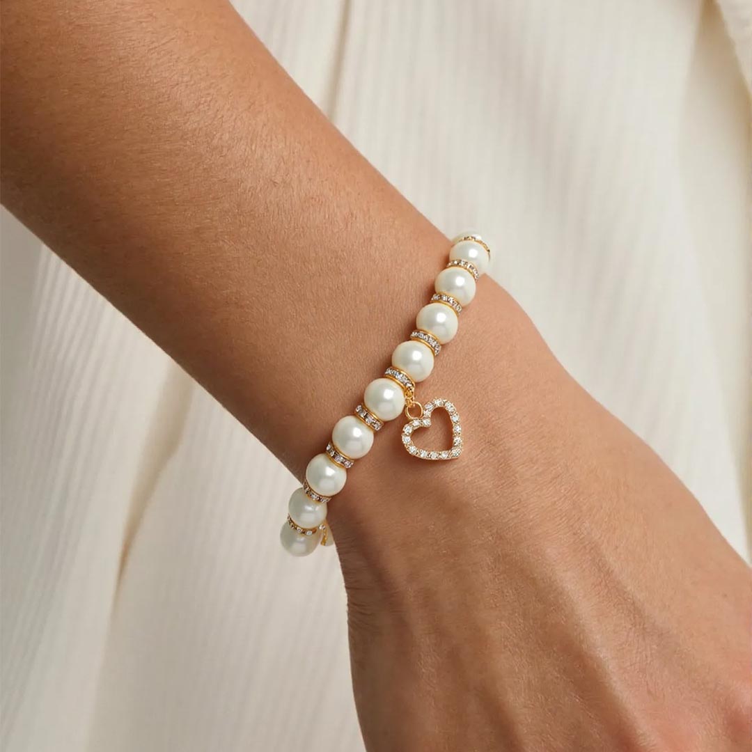 For Granddaughter - The Most Beautiful Chapter Heart Pearl Beaded Bracelet