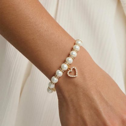 For Granddaughter - The Most Beautiful Chapter Heart Pearl Beaded Bracelet