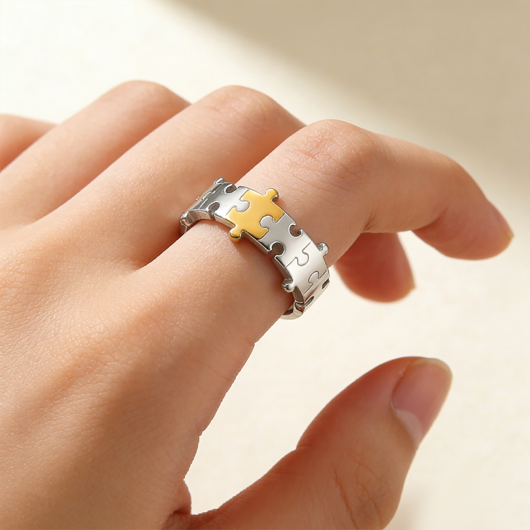 For friend- Thank you for being such an important piece of my life puzzle ring