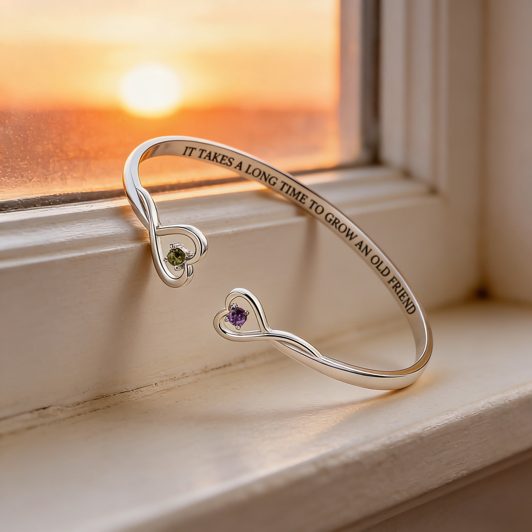 For Friends - Here's To Another Year Of Us Custom Birthstones Bracelet