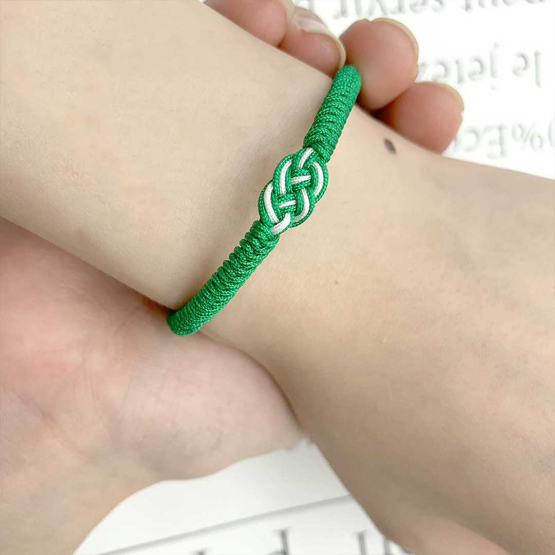 Irish By Blood American By Birth Patriot By Choice Celtic Knot Green Braided Bracelet