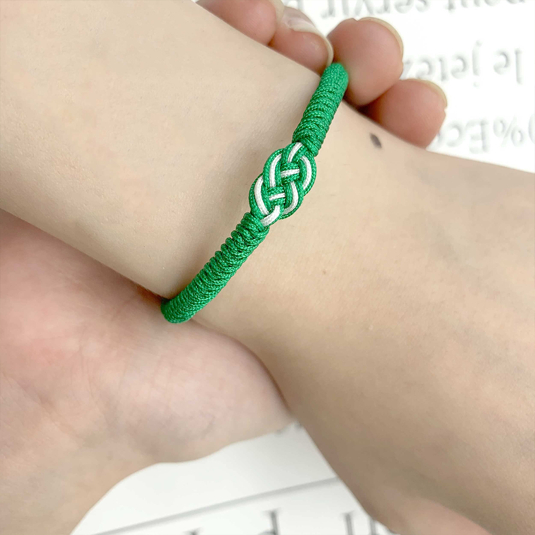 Irish By Blood American By Birth Patriot By Choice Celtic Knot Green Braided Bracelet
