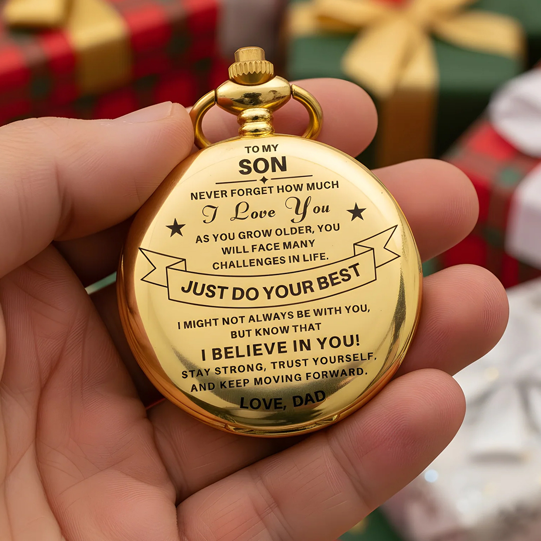 Best Gift For Son - Just Do Your Best Luxury Vintage Pocket Watch
